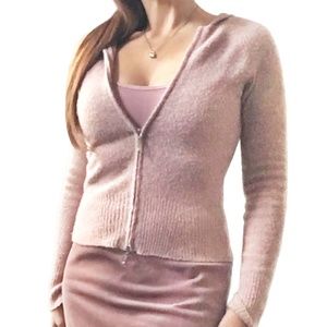 STEFANEL Dusty Rose Wool Hoodie